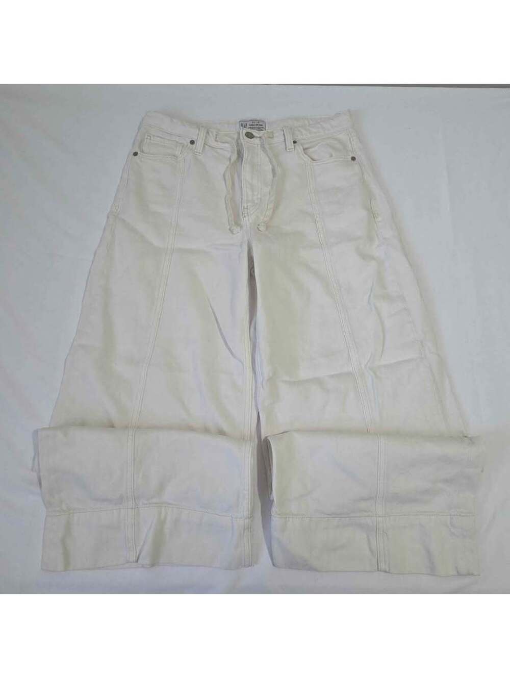 Gap Baggy Mid Rise White Wide Leg Jeans Size 29/8